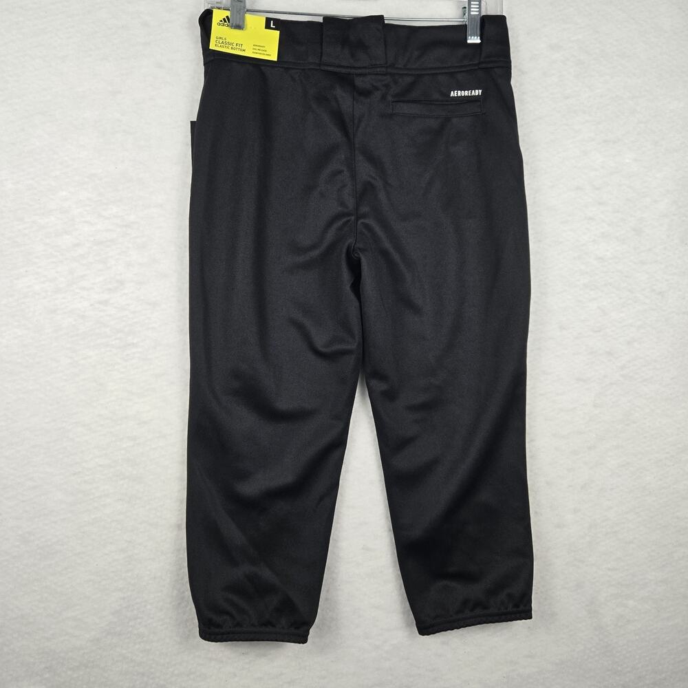 NWT Adidas Softball Pants Girls L Y13-14 Black Stretch Sporty Uniform Classic - Picture 7 of 9